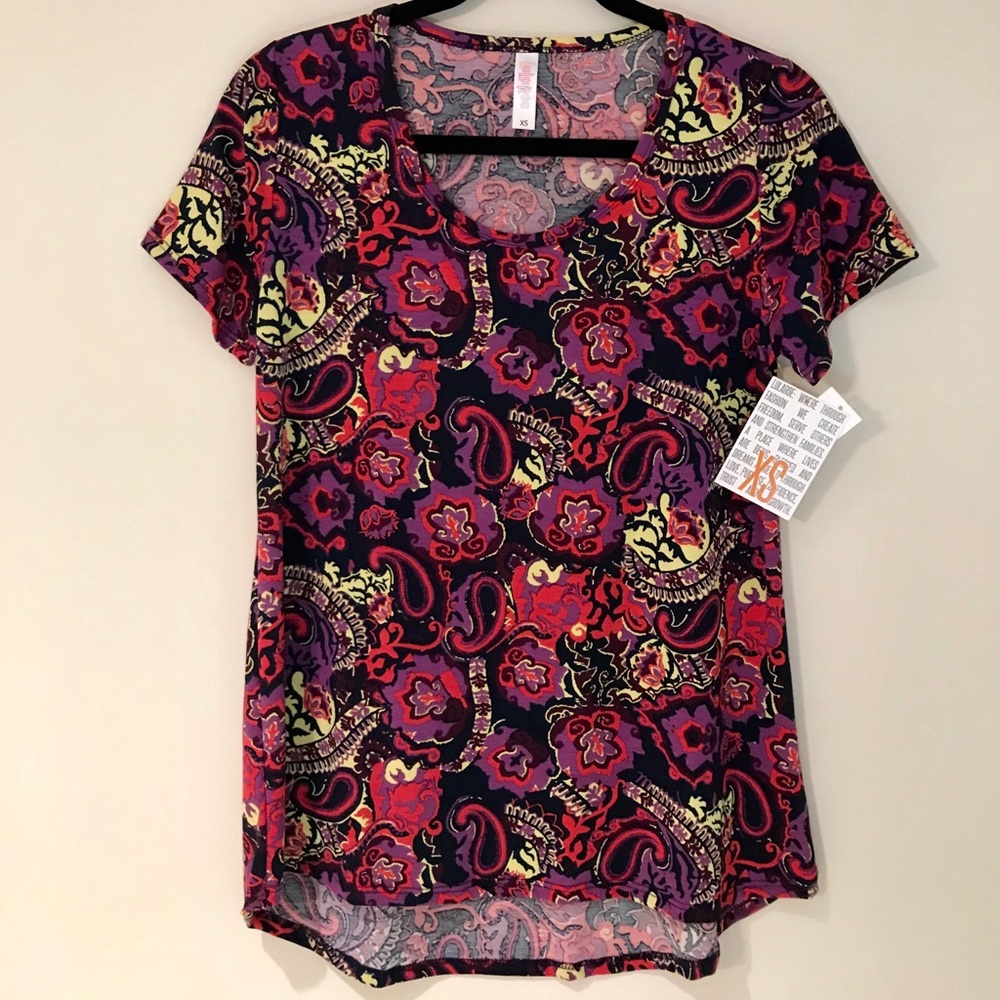 LuLaRoe Classic T Tee Rich Multicolored Pattern XS